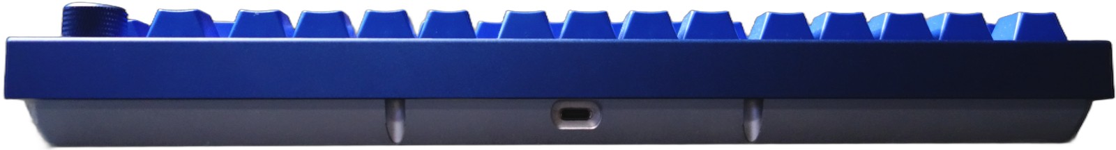 Back view (top half is blue, bottom half is silver)