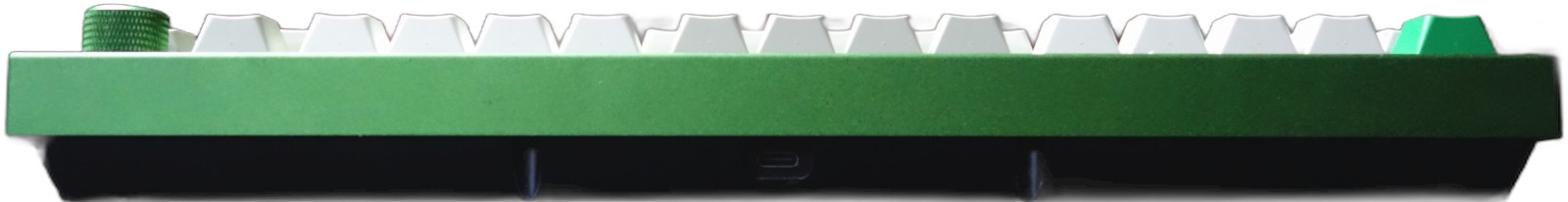 Back view (green top, black bottom)