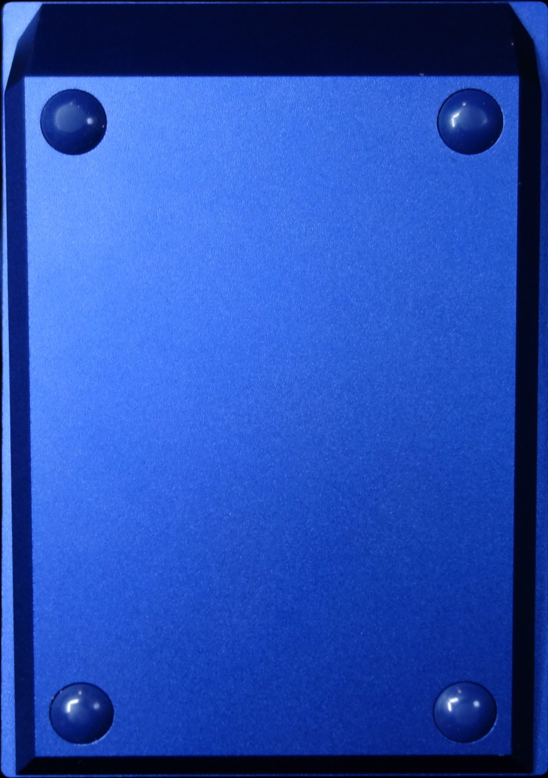 Bottom view (navy blue, with blue padded feet)